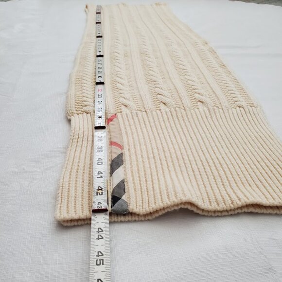 Burberry Authentic Wool/Cashmere Scarf Chunky Oversize Cable Knit Unisex 13 x 86 - Picture 14 of 16